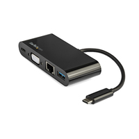 StarTech.com USB C Multiport Adapter - Mini USB-C Dock w/ Single Monitor VGA 1080p Video - 60W Power Delivery Passthrough - USB 3.1 Gen 1 Type-A 5Gbps, Gigabit Ethernet - Dockin...