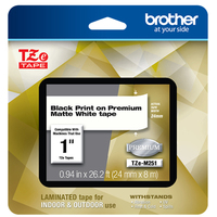 Brother TZEM251 label-making tape Black on white TZe