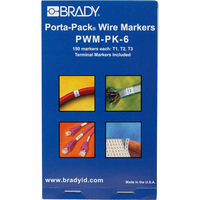 Brady PWM-PK-6 kábeljelölő Fekete, Fehér Vinil