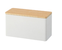 Yamazaki 4808 Aufbewahrungsbox Rechteckig Sperrholz, Stahl Weiß, Holz