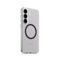 PanzerGlass CARE by ® Flagship Case Transparent Urban Combat w. Plum Purple Qi Compatible Samsung Galaxy S25+ mobiele telefoon behuizingen Hoes Transparant