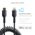 StarTech.com 20in / 50cm USB C to Lightning Cable, MFi Certified, Coiled iPhone Charger Cable, Black, Durable TPE Jacket Aramid Fiber, Heavy Duty Coil Lightning Cable