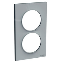 Odace Styl - plaque 2 postes - gris - entraxe 57mm vertical (S520714A1)