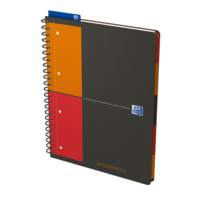 Oxford International A4+ Polypropylen doppelspiralgebundenes Managerbook, Projektlineatur, 80 Blatt, grau, SCRIBZEE® kompatibel