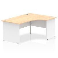 Dynamic Impulse 1600mm Right Crescent Desk Maple Top White Panel End Leg TT000115