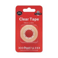 Postpak Clear Sticky Tape 19mm x 33m (Pack of 12) P12