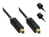 Anschlusskabel Toslink, High Quality, Stecker an Stecker, Ø 4mm, + 2 Adapter auf mini Toslink, schwa