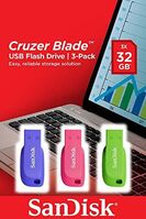 Cruzer Blade 3X 32Gb Usb Flash Drive Usb Type-A 2.0 Blue, Green, Pink
