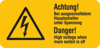 Sicherheitsetiketten, Elektrotechnik - Warnung vor elektrischer Spannung, Gelb