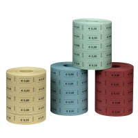 Wertmarke 0,50 Euro 5x1000 Abrisse, 57 x 30 mm, gelb, rot, blau oder grün