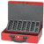 Geldkassette 30x24,5x9,3 cm mit Euro-Zähleinsatz rot