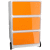 Rollcontainer HxBxT 64,2x39x43,6cm 3 Schübe orange