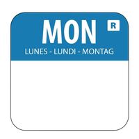 Vogue Monday Food Safety Day Labels - Blue - Removable - 20 mm 1000 pc