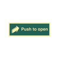 Push to open sign