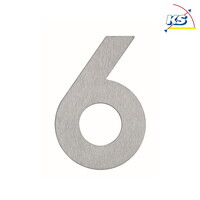 Hausnummer „6“, Edelstahl