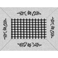 Set de table jetable en papier gaufré, à l'imprimé vichy noir - Format 30X40 cm - Fabriqué en France - En barquette de 500 sets.