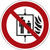 Verbotsschild "Aufzug im Brandfall nicht benutzen" [P020], Folie (0,1 mm), ? 50 mm, ASR A1.3 / ISO 7010, 6 Stück je Bogen