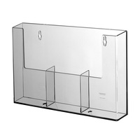 Multi-Section Wall-Mounted Leaflet Holder / Multi-Section Leaflet Hanger / 2-Section Leaflet Hanger "Spree" | ⅓ A4 (DL) 3