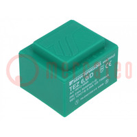 Transformer: encapsulated; 6VA; 230VAC; 12V; 500mA; PCB; IP00; TEZ