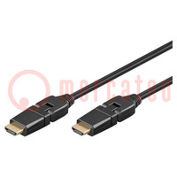 Kabel; HDMI 1.4; HDMI Stecker beweglich um ±90°,beiderseitig
