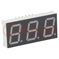 Display: LED; 7-segment; 13.2mm; 0.52"; No.char: 3; red; 40÷80mcd