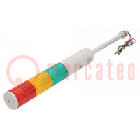 Avertisseur: colonne de signalisation; LED; rouge/ambre/vert