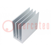 Heatsink: extruded; grilled; natural; L: 75mm; W: 35mm; H: 70mm; raw