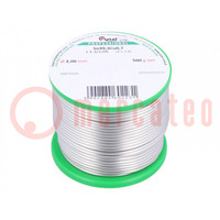 Soldering wire; Sn99,3Cu0,7; 2mm; 500g; lead free; reel; 227°C; 3%