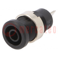 Connector: 4mm banana; socket; 36A; 1kV; black; nickel plated