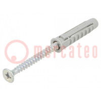 Plastic anchor; with screw; 8x40; SX; 50pcs; 8mm