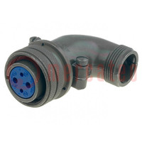 Connector: circular; plug; for cable; PIN: 4(2+2); female; 97; olive
