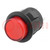 Switch: push-button; Pos: 2; SPST-NO; 1.5A/250VAC; OFF-(ON); red
