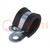 Fixing clamp; ØBundle : 15mm; W: 15mm; steel; Cover material: EPDM