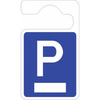 Parkausweis-Anhänger, Symbol: P, Text: zur Selbstbeschriftung, 7,0 x 12,0 cm