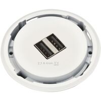 Produktbild zu EVOline One 2x USB-töltő A+A fehér átmérő: 59 mm