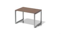 Cito Schreibtisch, 730 mm höhenfixes O-Gestell, H 19 x B 1200 x T 800 mm, Dekor nußbaum, Gestell silber
