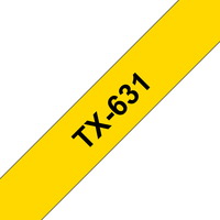 Brother TX-631 Etiketten erstellendes Band Schwarz auf gelb