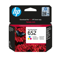HP 652 Tri-color Original Ink Advantage Cartridge tintapatron 1 db Eredeti Standard teljesítmény Cián, Magenta, Sárga