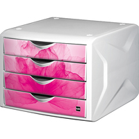 Helit H6129626 organizador para cajón de escritorio Plástico Rosa, Blanco