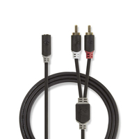 Nedis CABP22255AT02 Audio-Kabel 0,2 m 2 x RCA 3.5mm Anthrazit