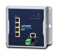 PLANET Routeur indus IP30 mural 4+1 Giga -10/60°C wired router Gigabit Ethernet Blue, Grey