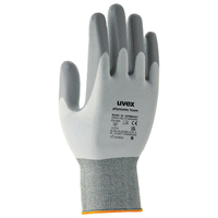 Uvex 6005009 beschermende handschoen Grijs, Wit Elastaan, Polyamide 1 stuk(s)