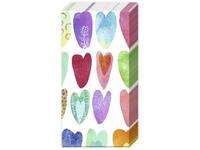 Taschentuch Ihr Rainbow Hearts, mit grossen farbigen Herzen, 10Stk