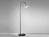 Bogenlampe Schwarz mit Rauchglas & Deko LED - höhenverstellbar 105-140cm