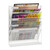 Relaxdays Zeitschriftenhalter Wand, A4-Querformat, 5 Fächer, Metall, Dokumentenablage HxBxT 40,5 x 32,5 x 10,5 cm, weiß