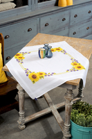 Embroidery Kit: Tablecloth: Sunflowers