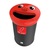 Novelty Smiley Face Recycling Bin - 62 Litre - Dark Green Lid with Food Waste Label