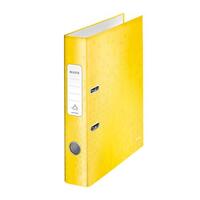Leitz WOW Lever Arch File 80mm Spine for 600 Sheets A4 Yellow Ref 10050016 [Pack 10][REDEMPTION]Apr-Jun20