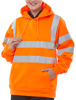 HOODY PULL ON SWEATSHIRT H/V ORANGE SML