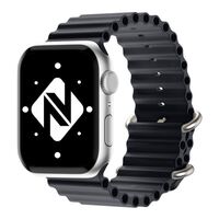 NALIA Ocean Cinturino Smart Watch compatible con Apple Watch Bracciale Ultra/SE Series 8/7/6/5/4/3/2/1, 42mm 44mm 45mm 49mm, per iWatch Orologio Fitness Donna Uomo, Silicone Nero